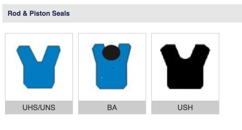 Rod and piston seal profiles - UHS/UNS, BA, and USH types